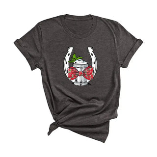 Kentucky Derby Shirt Mint Julep Horseshoe Bow Horse Racing Tee #HPTS-JUL25