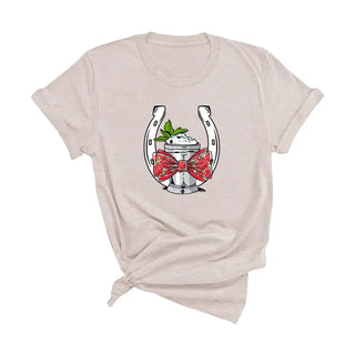 Kentucky Derby Shirt Mint Julep Horseshoe Bow Horse Racing Tee #HPTS-JUL25