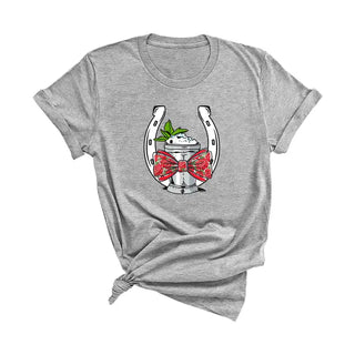 Kentucky Derby Shirt Mint Julep Horseshoe Bow Horse Racing Tee #HPTS-JUL25