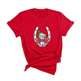 Kentucky Derby Shirt Mint Julep Horseshoe Bow Horse Racing Tee #HPTS-JUL25