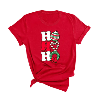 Red & Green Ho Ho Ho T Shirt Christmas Holiday Festive Winter Tee #HPTS-RDHO