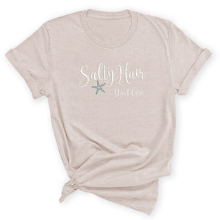 Salty Hair Don't Care T-Shirt, Beach Racerback, Summer Vacation Top #HPTS43-SALTYH2