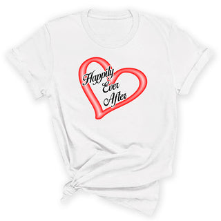 Happily Ever After Red Heart T-Shirt #HPTS43-HAPPILYR