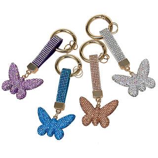 Bling Butterfly Keychain Bag Charm Gift #KC3CRY-BUT