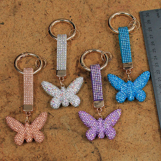 Bling Butterfly Keychain Bag Charm Gift #KC3CRY-BUT