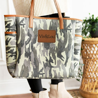 Camo Hayden Tote Canvas Work Travel Everyday Large Shoulder Bag #M965-CAMO-VLXN