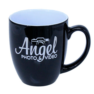 Custom Logo Large Black 16oz Coffee Mug #LMG6K-CUSTOM