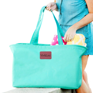 Viv&Lou® Large Mint Ultimate Tote Oversized Travel Beach Weekender Carryall #M105VL-MINT-P207