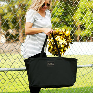 Viv&Lou® Large Black Ultimate Tote Oversized Travel Beach Weekender Carryall #M105VL-BLK-VL206