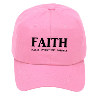 Faith Makes Everything Possible White Christian Cap Women's Baseball Hat #M190WHT-FAITHP