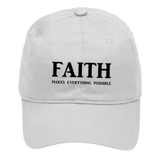 Faith Makes Everything Possible White Christian Cap Women's Baseball Hat #M190WHT-FAITHP