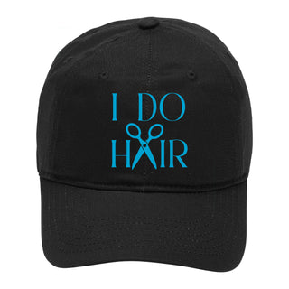 I Do Hair Embroidered Baseball Cap Hair Stylist Gift for Cosmetologists #M190-HAIRM-BLK