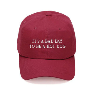 Bad Day to Be a Hot Dog Funny Embroidered Baseball Game Day Hat #M190-HD25