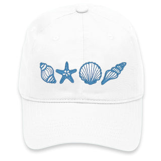 See Seashells Baseball Cap for Beach Days Tropical Vacation Summer #M190-SHELLS-WHT