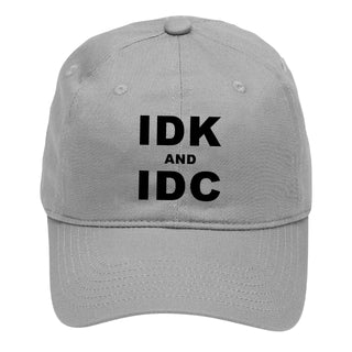 Don't Know Don't Care Funny Embroidered Gray Baseball Cap for Everyday Style #M192-GREY-IDK