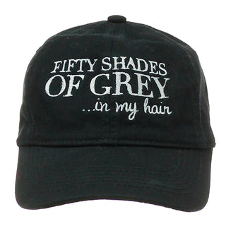 50 Shades of Grey Hair Black Baseball Cap #M190VL-BLK-GREY