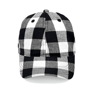 Black & White Buffalo Check Baseball Cap - Blank #M190VL-BLKCHECK