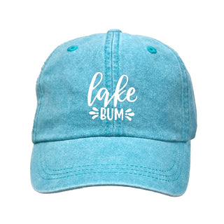 Lake Bum Embroidered Baseball Cap Aqua Lake Life Hat for Women #M190VL-LAKEBUM-AQ