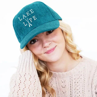 Lake Life Corduroy Baseball Cap for Lake Days and Boating #M193VL-LAKELIFE-CORD
