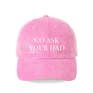 Go Ask Your Dad Funny Corduroy Hat Mom Life Baseball Cap for Women #M193VL-ASKDAD