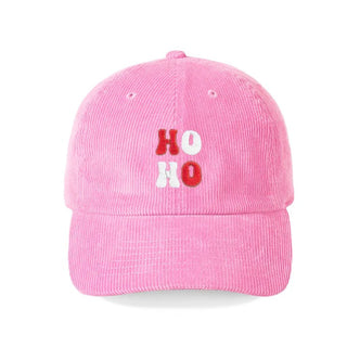 Ho Ho Ho Embroidered Corduroy Christmas Hat Baseball Cap Women #M193VL-CORD-HO