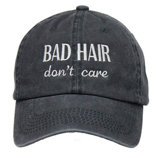 Bad Hair Don't Care Gray Washed Cap #M21682-BADHAIR-GY