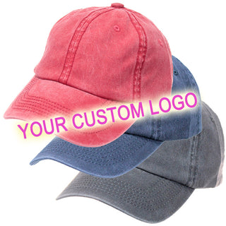Your Custom Logo on Vintage Washed Baseball Cap #M21682-CUSTOM