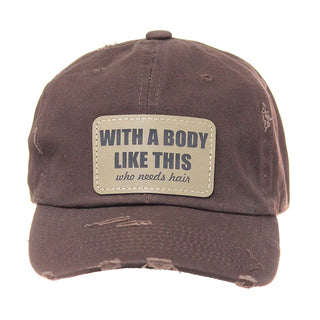 With A Body Like This - Rip Distressed Brown Cap #M5209BRN-P101-BODY