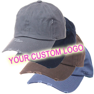 Your Custom Logo on Rip Distressed Baseball Cap #M5209-CUSTOM