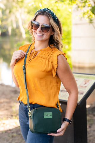 Viv&Lou® Brand Green Crossbody Purse #M707-EMER-VL108