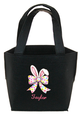 Pink Bow - Personalized Felt Easter Tote #M959VL-BOW-P