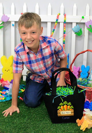 Carrot Basket - Personalized Felt Easter Tote #M959VL-CARROTS-P