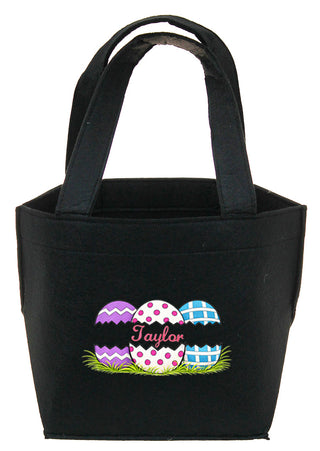 Easter Eggs - Personalized Felt Easter Tote #M959VL-EGGS-P