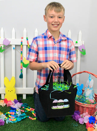 Easter Eggs - Personalized Felt Easter Tote #M959VL-EGGS-P