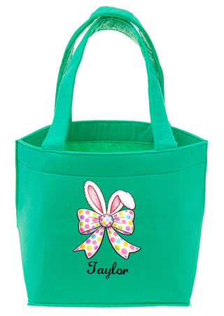 Pink Bow - Personalized Felt Easter Tote #M959VL-BOW-P