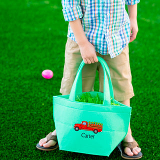 Easter Truck - Personalized Felt Easter Tote #M959VL-TRUCK-P