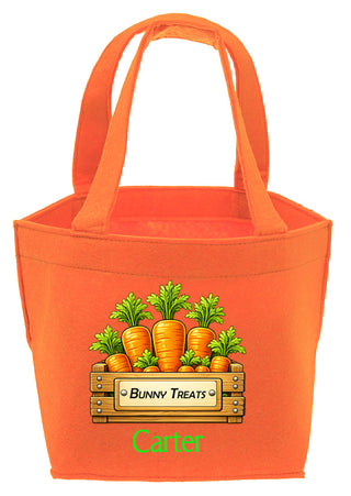 Carrot Basket - Personalized Felt Easter Tote #M959VL-CARROTS-P