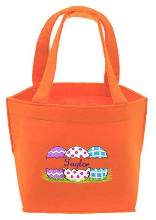 Easter Eggs - Personalized Felt Easter Tote #M959VL-EGGS-P