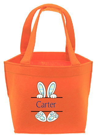 Mint Bunny Feet - Personalized Felt Easter Tote #M959VL-MINTFEET-P