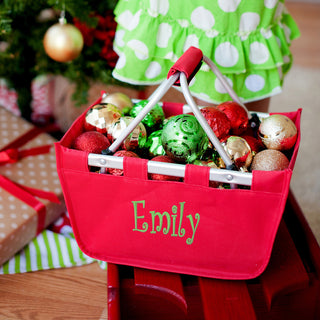 Personalized Mini Red Market Tote #MARKETS-RED-P111