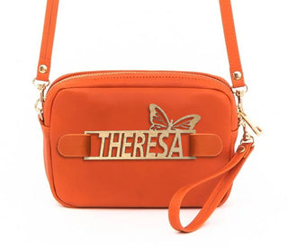 Personalized Viv&Lou® Orange Crossbody Vegan Leather Purse #MG525-ORG-PERS