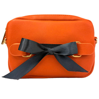 Viv&Lou® Orange Crossbody Vegan Leather Purse with Snap off Acrylic Panel #MG525-ORG
