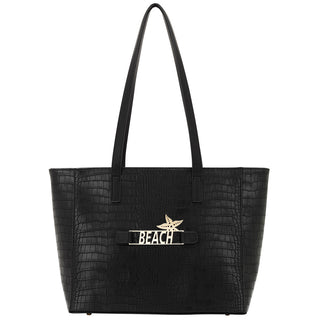 Black Crocodile Purse Crossbody Everyday Handbag with Snap off Acrylic Panel #MG700-BLKCROC