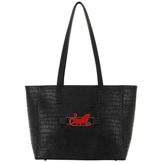 Black Crocodile Purse Crossbody Everyday Handbag with Snap off Acrylic Panel #MG700-BLKCROC