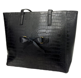 Black Crocodile Purse Crossbody Everyday Handbag with Snap off Acrylic Panel #MG700-BLKCROC