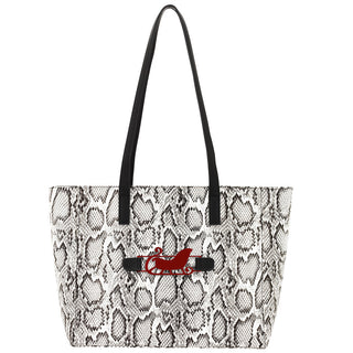 Snakeskin Abbey Purse Shoulder Handbag Everyday Tote with Snap off Acrylic Panel #MG700-SNAKE