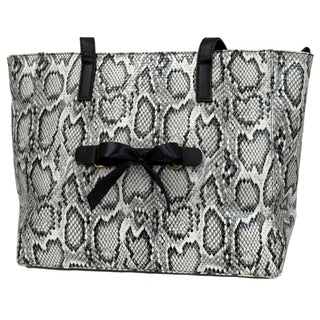 Snakeskin Abbey Purse Shoulder Handbag Everyday Tote with Snap off Acrylic Panel #MG700-SNAKE