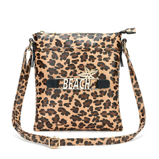 Viv&Lou® Leopard Grace Crossbody Boutique Purse with Snap off Acrylic Panel #MG860-LPRD