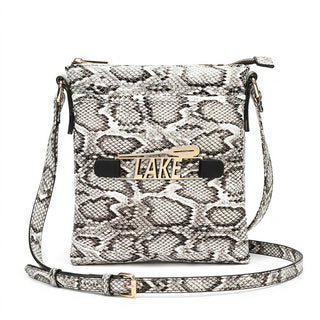 Viv&Lou® Snakeskin Crossbody Boutique Purse with Snap off Acrylic Panel #MG860-SNAKE