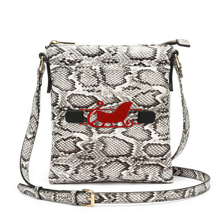 Viv&Lou® Snakeskin Crossbody Boutique Purse with Snap off Acrylic Panel #MG860-SNAKE